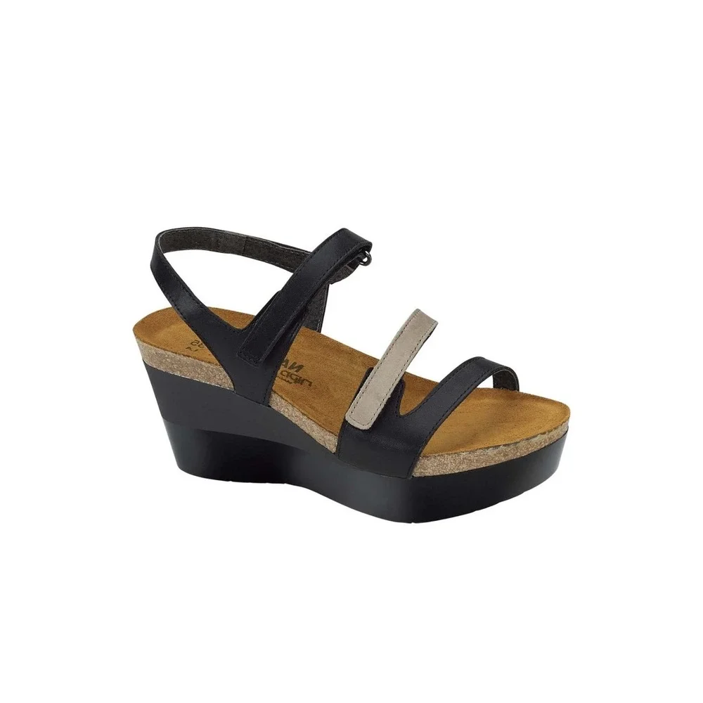 Naot Canaan black and cream wedge sandals size Euro 41 - US 10